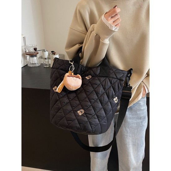 2025 new commuter large-capacity tote bag, student single-shoulder bag for class, Korean-style embroidered crossbody bag, hand-held cloth bag 2025 new commuter large-capacity tote bag, student single-shoulder bag for class, Korean-style embroidered crossbody bag, hand-held cloth bag