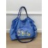The ball Chain-like embroidered shopping bag is fashionable, versatile, and suitable for commuting. It is a large-capacity hand-held bag and a crossbody tote bag