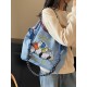 2025 new ball chain embroidered shopping bag, single-shoulder tote bag, student commuting bag for class, women's bag 2025 new ball chain embroidered shopping bag, single-shoulder tote bag, student commuting bag for class, women's bag