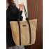 The 2025 summer new minimalist and versatile tote bag, a large-capacity single-shoulder bag for vacation and travel, and a fashionable straw woven bag