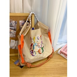 ball chain's same style iron tower embroidered bag, large-capacity single-shoulder crossbody bag, versatile class and commuting tote