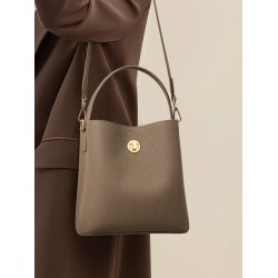 Ladies' 2025 new crossbody women's bag, bucket bag, genuine leather single-shoulder versatile handbag, commuter bag