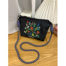 ball chain2025 New floral, Japanese and Korean fashion, versatile small square bag, single-shoulder crossbody bag, women's bag