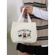 A large-capacity, cute and versatile student canvas bag, a handbag for female mothers to carry when going out, and a commuting bento bag for office workers A large-capacity, cute and versatile student canvas bag, a handbag for female mothers to carry when going out, and a commuting bento bag for office workers
