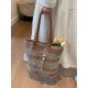 The 2025 summer new tassel fashion and versatile hollowed-out woven bag, straw woven bag, beach bag, single-shoulder bag and women's bag
