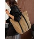 The 2025 summer new minimalist and versatile tote bag, a large-capacity single-shoulder bag for vacation and travel, and a fashionable straw woven bag