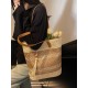 The 2025 summer new tassel fashion and versatile hollowed-out woven bag, straw woven bag, beach bag, single-shoulder bag and women's bag