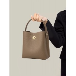 Ladies' 2025 new crossbody women's bag, bucket bag, genuine leather single-shoulder versatile handbag, commuter bag