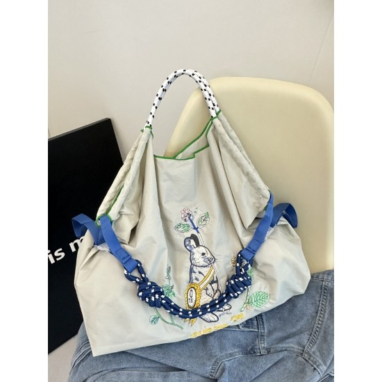 Summer new ball chain embroidered shopping bag, large-capacity hand bill of lading, shoulder crossbody tote women's bag Summer new ball chain embroidered shopping bag, large-capacity hand bill of lading, shoulder crossbody tote women's bag