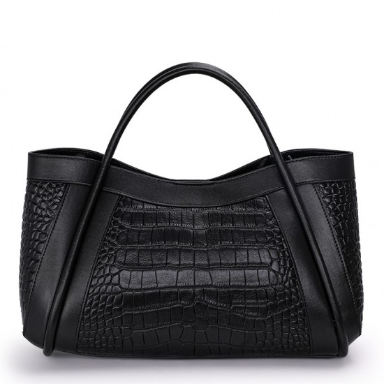 Qiandian crocodile pattern genuine leather large handbag for women, fashionable commuting mother and child, large-capacity tote, single-shoulder crossbody bag Qiandian crocodile pattern genuine leather large handbag for women, fashionable commuting mother and child, large-capacity tote, single-shoulder crossbody bag