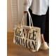 Thai Gentle Woman canvas bag 2025 new letter print class commuting single-shoulder tote bag Thai Gentle Woman canvas bag 2025 new letter print class commuting single-shoulder tote bag