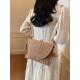 New casual single-shoulder bag with a ball, women's bag, fashionable and versatile straw bag, beach vacation bag New casual single-shoulder bag with a ball, women's bag, fashionable and versatile straw bag, beach vacation bag