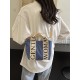 Gentle Woman hand-held canvas bag 2025 New single-shoulder crossbody letter print color-blocking mobile phone bag Gentle Woman hand-held canvas bag 2025 New single-shoulder crossbody letter print color-blocking mobile phone bag
