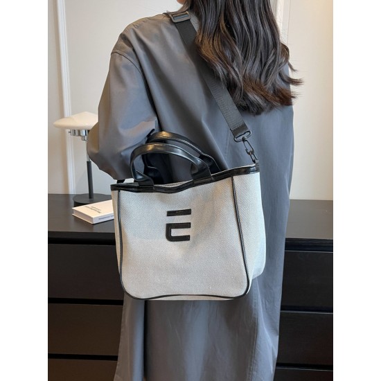 2025 new large-capacity single-shoulder crossbody bag, student class tote bag, commuting handbag, letter canvas women's bag 2025 new large-capacity single-shoulder crossbody bag, student class tote bag, commuting handbag, letter canvas women's bag